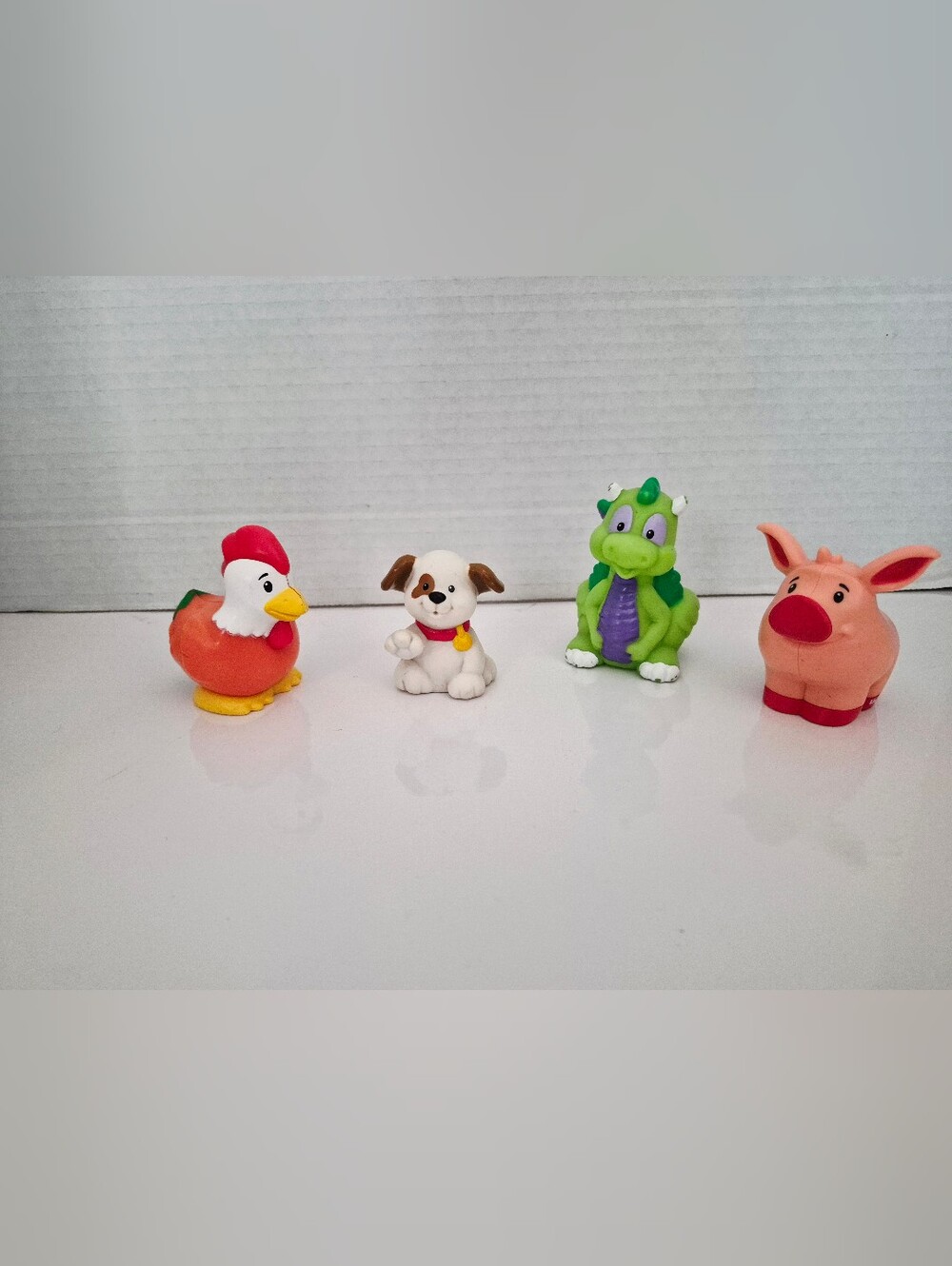 Fisher Price Little People Toy Lot Dragon, Puppy Dog, Rooster & Pig